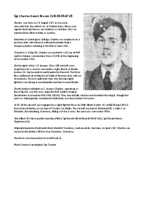 A preview of a PDF biography for Brown, Charles Derek